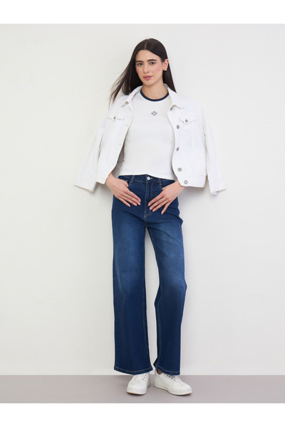 Styli High Rise Wide Leg Jeans