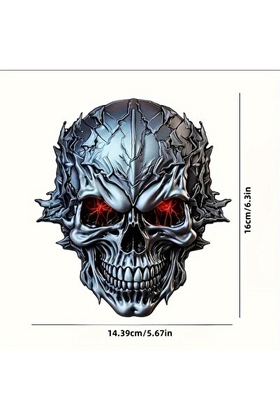 Choice 1PC Halloween Skull Stickers Waterproof Skull Stickers in Red Glowing ...