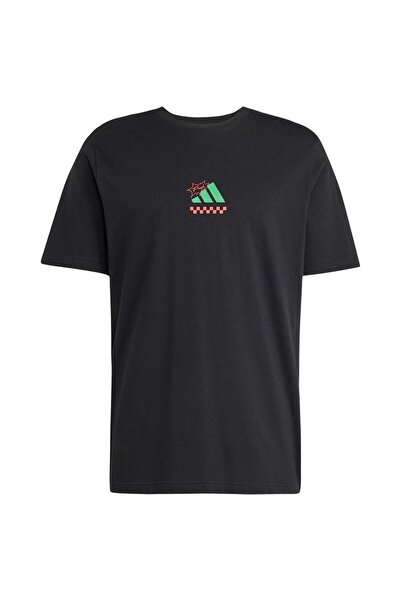 adidas Tricou unisex cu mânecă scurtă, cu imprimeu pizza, pentru relaxare, mă...