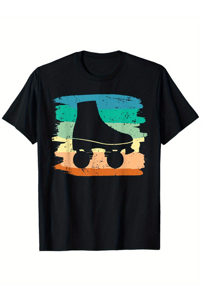 yiou trendy clothing This unisex retro 80s roller derby T-shirt