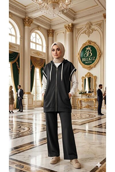 Belkız Women's 3-Piece Sports Hijab Set, Comfortable Fit, Modal Fabric