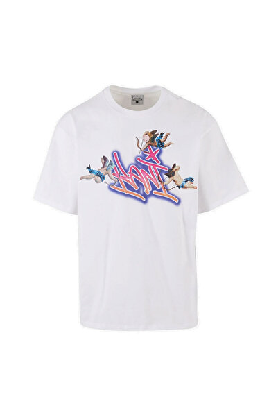 KARL KANI Tricou bărbătesc cu mânecă scurtă: Tricou Amor cu imprimeu airbrush...