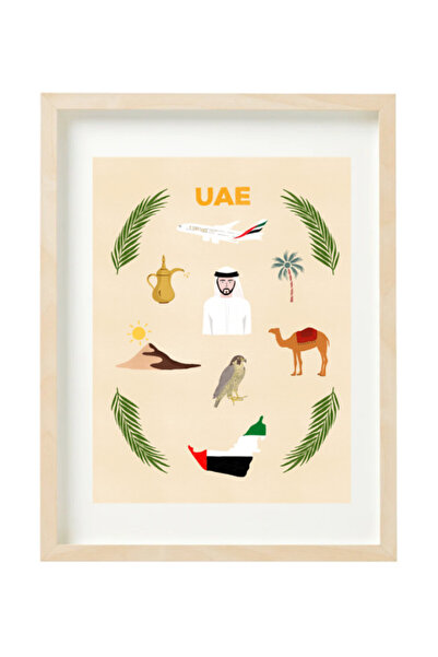 Boomah Accessories UAE Travel Cultural Elements Digital Wall Art Poster with ...