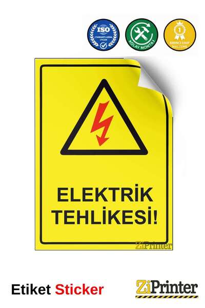 ZiPrinter Electrical Hazard! Isg Warning Sign Sticker 50X70 cm