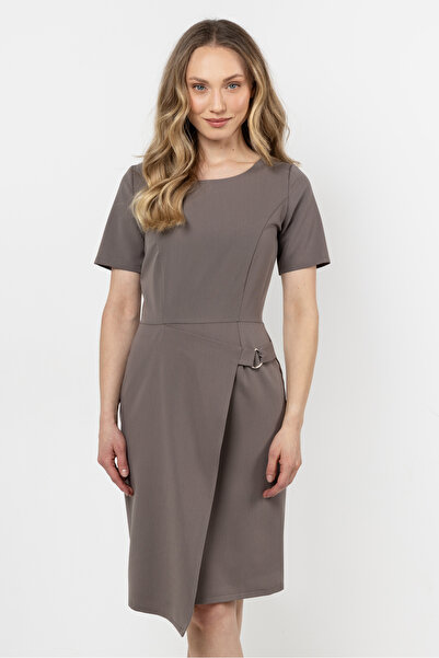 Awama Rochie mini creion, awama, poliester/elastan, maro, M INTL