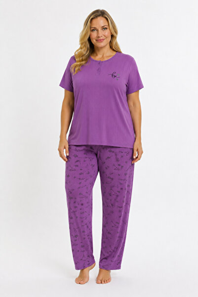 Mutlu City Women's Middle-Aged and Above Short Sleeve Mom Pajamas Set 5540