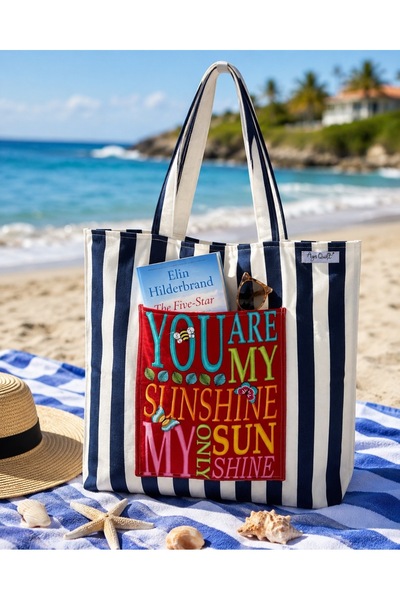 Ays Quilt Cepli Plaj Çantası – Hafif ve Geniş İç Hacimli Tote Bag