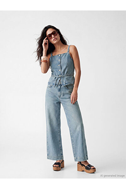 LC Waikiki Rmz Gi̇yi̇m Farkiyla Wide Leg Women's Jean Pants