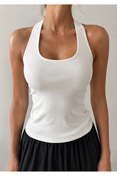 bysezerozer Neck-High Tippled Bluz Tank Top