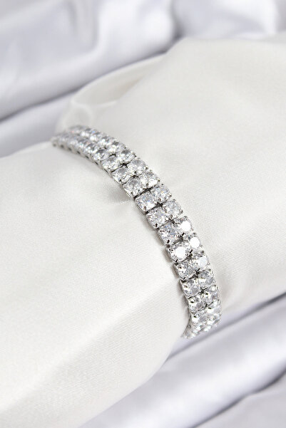 northcity n Brass Zircon Stone Silver Color Elevator Women's Bracelet 5886