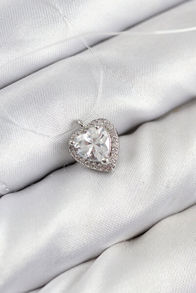 ETC Heart with Rhinestones Model Silver Color Ghost Necklace 5886 - Miyng8858...