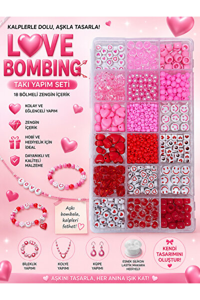 By MO Accessories مجموعة هواية صنع المجوهرات على شكل قلب تحت عنوان Love Bombi...