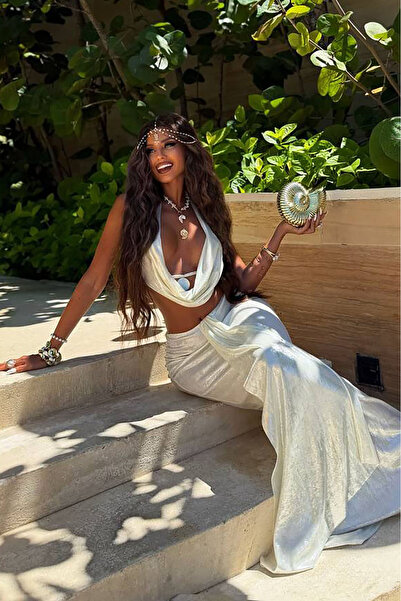 Bikini Mayokini Dünyası Vera low-cut summer dress - white