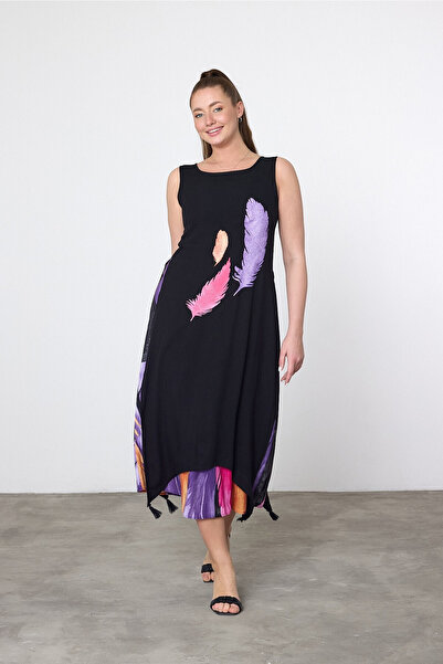 SCHIK Women's Summer Loose Sleeveless Casual Printed Dress