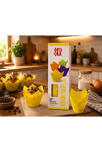 BENS Büyük Tulip Kağıt Kek Kalıbı 160/50 mm – 200 Adet