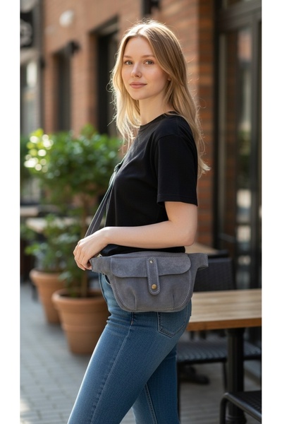 Mu leather design Shoulder and Waist Bag