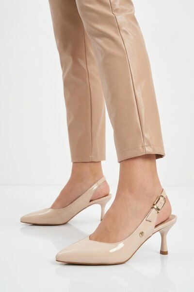 Pierre Cardin Pantofi de seară de damă din piele lacuită bej PC-55785 Z