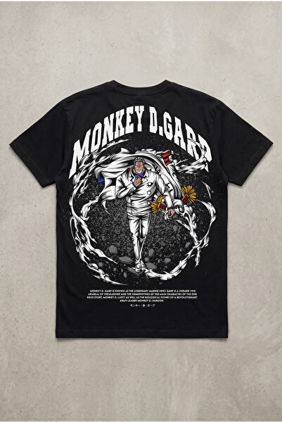 Silkensoul One Piece Monkey D. Garp Design Black Standard Fit Anime T-Shirt