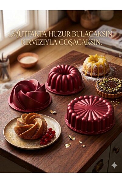 Cheflon GRANİT DÖKÜM MİNİ KEK KALIBI 3'LÜ SET