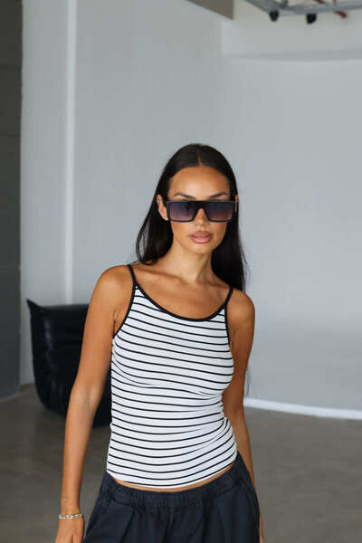 South Coast Striped Strap Top