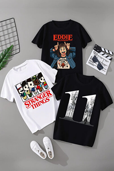 MAGORS STRANGER THINGS ŠAROVANA PAMUČNA MAJICA SA KRATKIM RUKAVIMA, PAKET OD ...