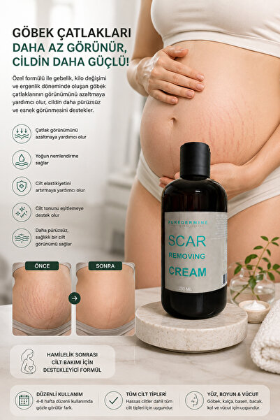 Puredermine Vücut Çatlakları ve Skar için Scar Cream Yoğun Bakım Formülü ile ...