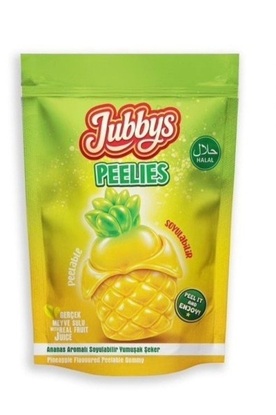 JUBBYS Soyulabilir Jelibon Ananas Aromalı 55 Gr – Peelable Gummy Şeker Eğlenc...