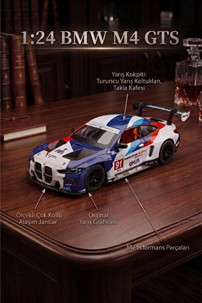 craftivio 1:24 BMW M4 GTS Metal Model Araba Koleksiyonluk Oyuncak Lisanslı
