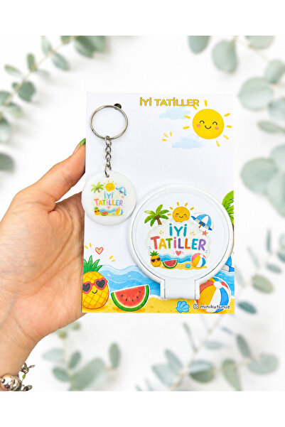 Tasarım 5 Adet Karne Hediyesi İyi tatiller Pleksi Ayna ve İyi Tatiller Epoksi...