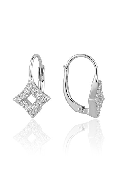 Söğütlü Silver 925 Ayar Gümüş Küpe Zirkon Taşlı Rodaj Kaplama Işıltılı Minima...