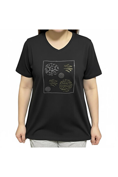 BİLGENS BUTİK Tricou de damă, 100% bumbac, cu croială confortabilă
