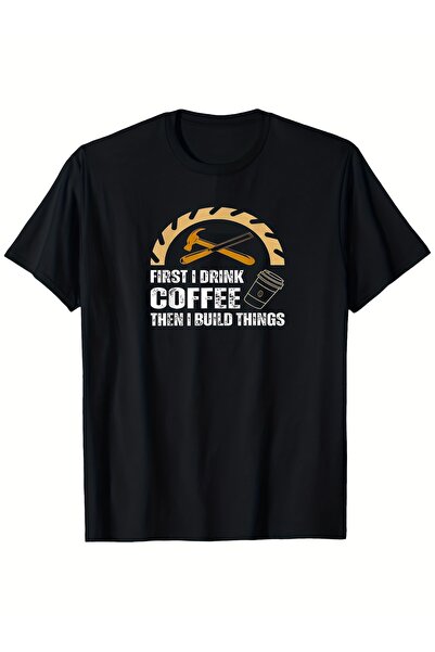 yiou trendy clothing تي شيرت رجالي بنمط Fun Carpenter Coffee Architecture