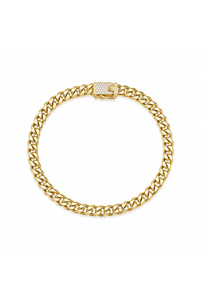 OEM Cuban Gold Unisex Bracelet 50 mm with Ice Out Closure – Gold-Blown, Water...
