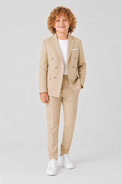 UmBaby Boy's Special Design Premium Double-Breasted Suit (T-Shirt-Jacket-Trunks)