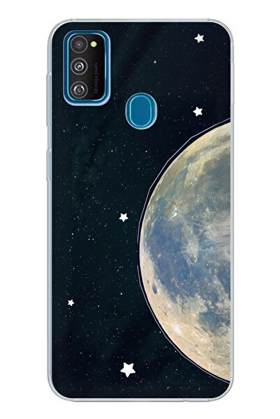 TechTree Samsung Galaxy M30S/M21 Uyumlu Minimalist Galaksi Yıldızlı Gece Bask...