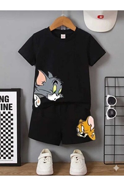 NC Nicee Clothes تي شيرت صيفي للأطفال شورت للجنسين (توم وجيري)