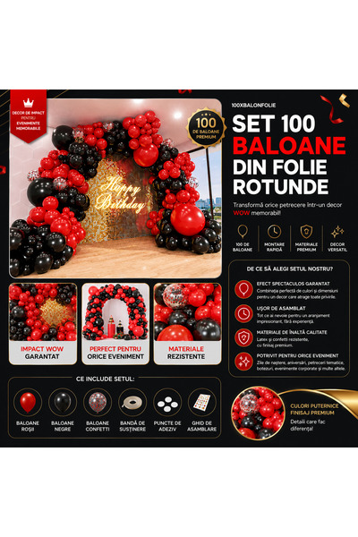 OEM SET OF 100 ROUND FOIL BALLOONS (RO-V01)