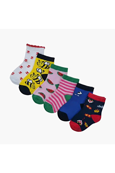 LOOFI Children's Socks Set-Socks (1-3 Years Old) with Colorful Graphics 6 Pcs...