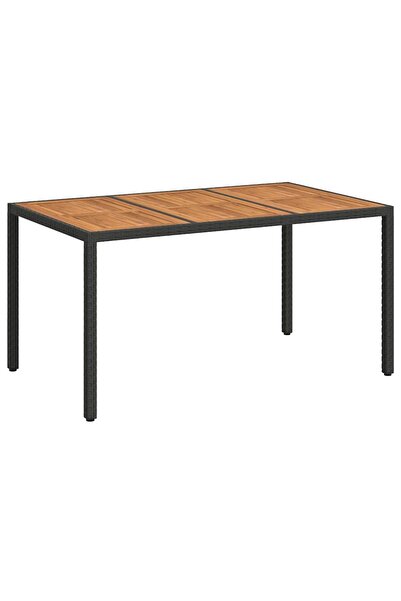 vidaxl Black Garden Table 150 x 90 x 75 cm Polyrattan