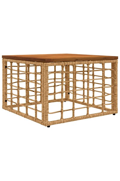 vidaxl Masă de Grădină 55 x 55 x 37 cm Ratan PE și sticlă