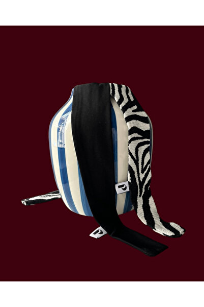 Zebra Desen ve Siyah Renk İkili Bandana / Fular