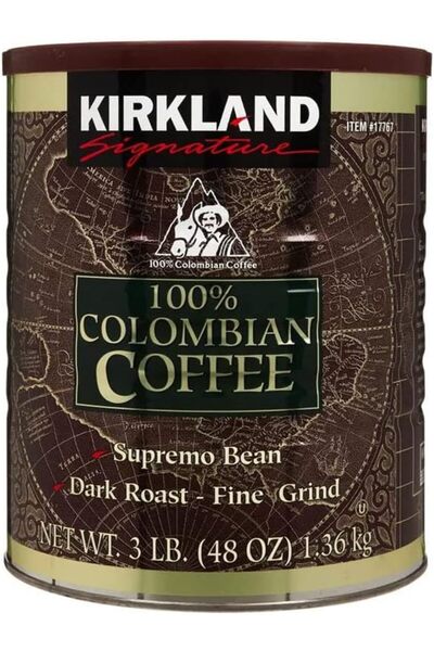 Kirkland Signature Colombian Fine Grind Coffee Bean (3 Pound), 1.36Kg