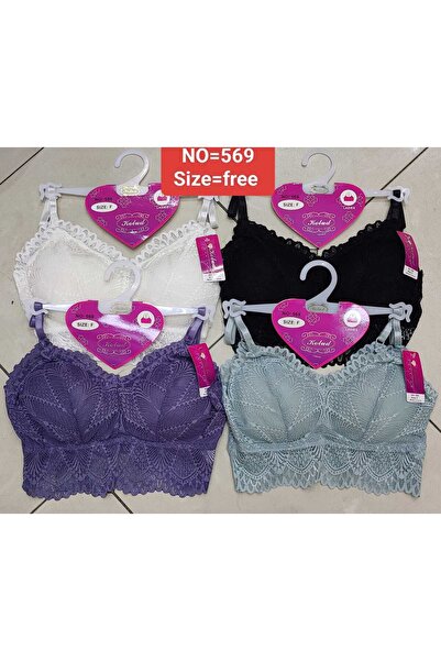 BS 6 Pieces-Wireless Double Breasted Bra with Lace No=569