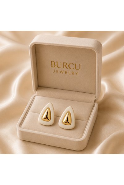 BURCU JEWELRY Black Gold Geometric Earrings