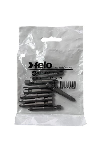 FELO Set de 10 biți Philips cu profil industrial, E6.3, PH2, 50mm