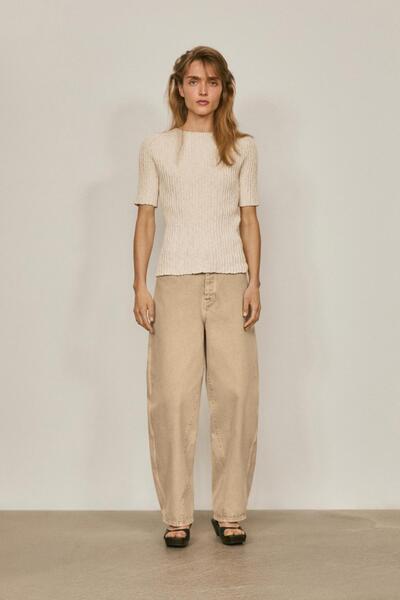 Massimo Dutti Ketenli dokulu triko kazak - LIMITED EDITION
