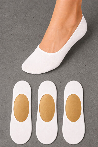 ZENGİN 3-Pack Invisible Women's Ballerina Socks - Non-Slip Silicone Band & Se...