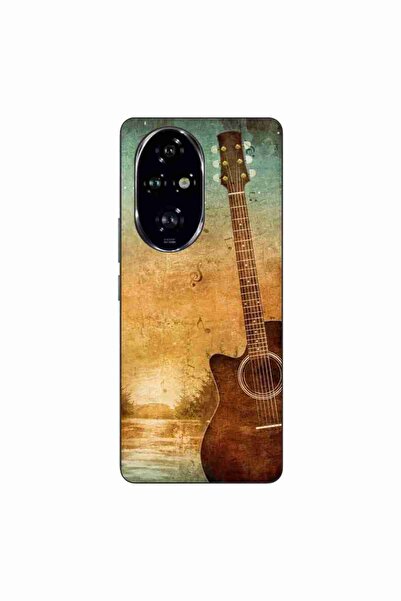 OEM Θήκη συμβατή με Honor 200 Pro από σιλικόνη gel TPU με σχέδιο vintage κιθάρας