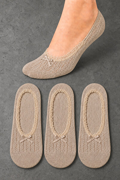 ZENGİN 3-Pack Silicone Women's Ballerina Socks - Thin Invisible Socks for Dai...