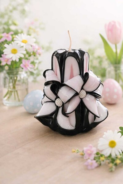 LeviLux Candles Lumânare sculptată manual 10 cm, mini decorativă handmade, ca...